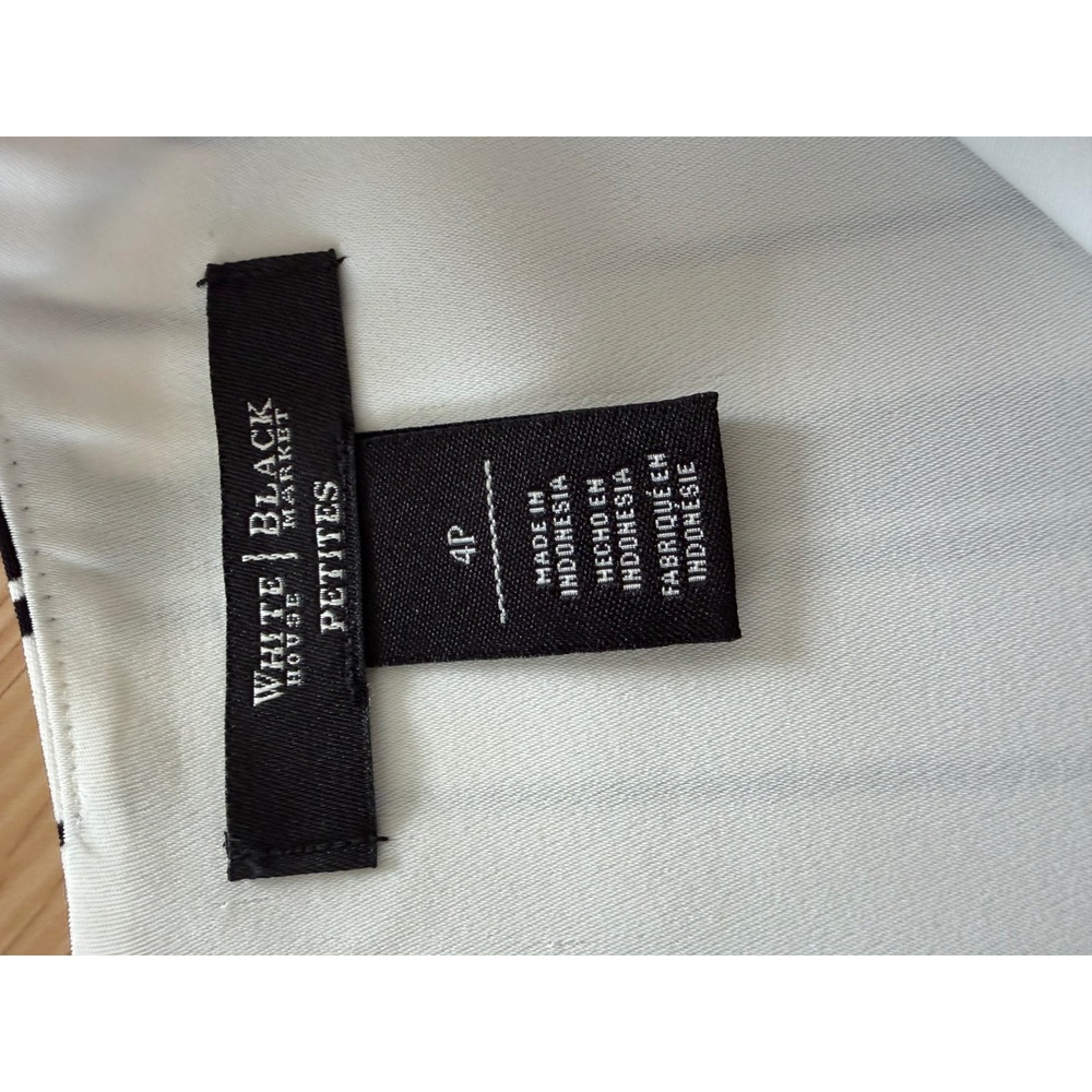 White House Black‎ Market Black White Striped Sleeveless Asymmetric Blouse 4P - Picture 3 of 6